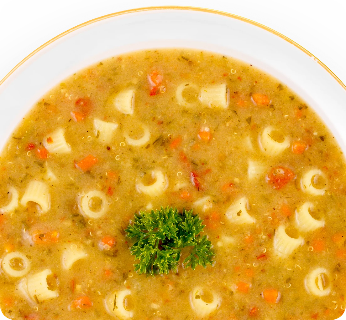 Sopa da Vovó pronta, sugestão de apresentação