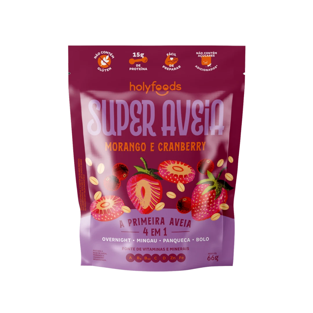 Super Aveia Morango e Cranberry