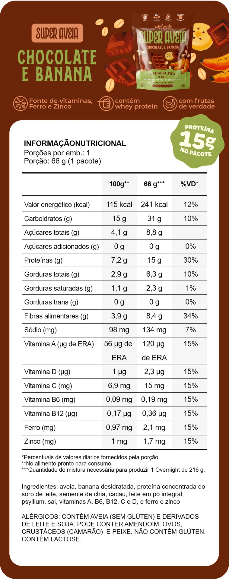 Super Aveia Chocolate e Banana