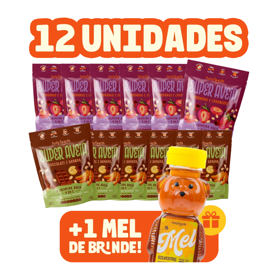 Kit Manhã Proteica (12un) + Mel de Brinde