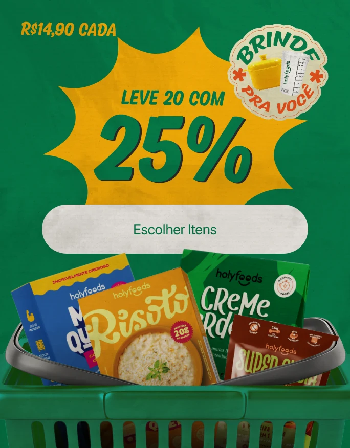 Promoção da compra rápida: leve 20 itens por R$ 14,90 cada, com 25% de desconto e brinde.