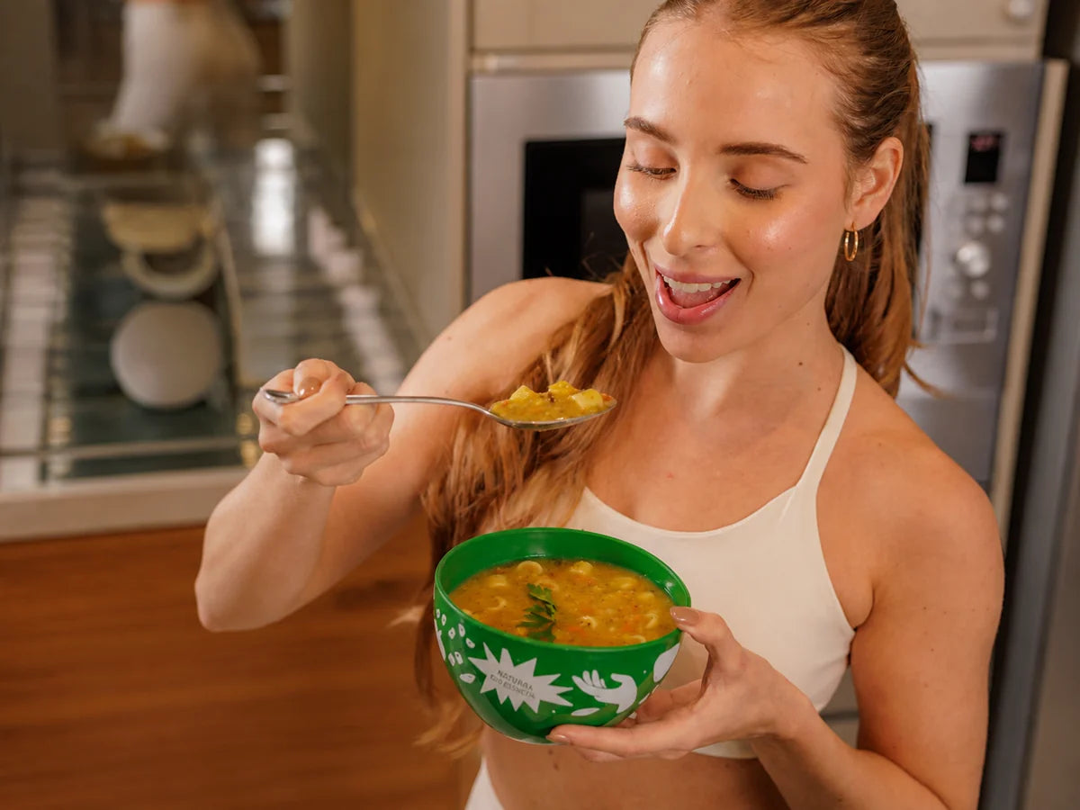 Sugestão de apresentação de uma sopa Pure Foods pronta