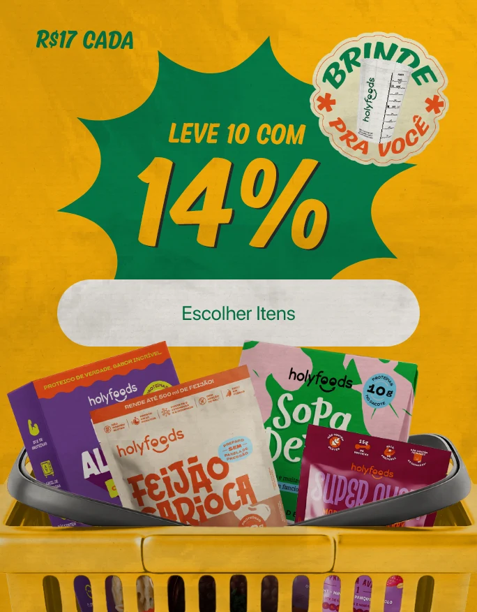 Promoção da compra rápida: leve 10 itens por R$ 17 cada, com 14% de desconto e brinde.